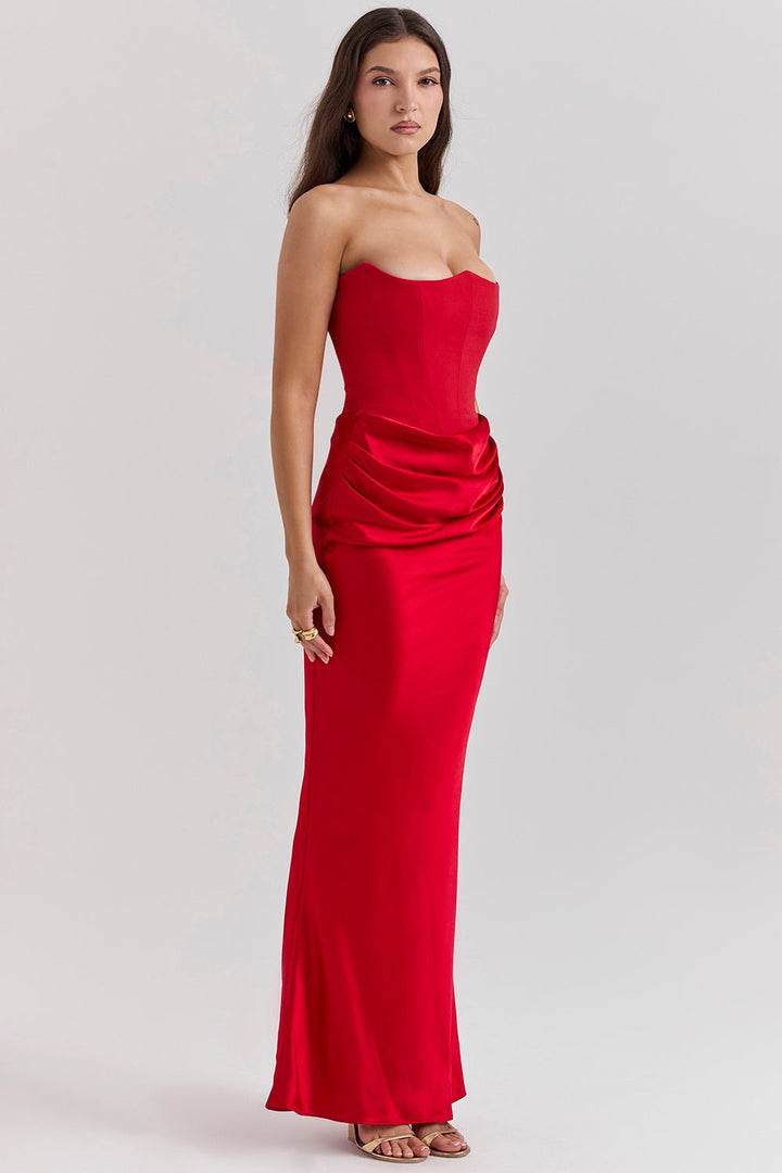 Celestine Satin Maxi Dress