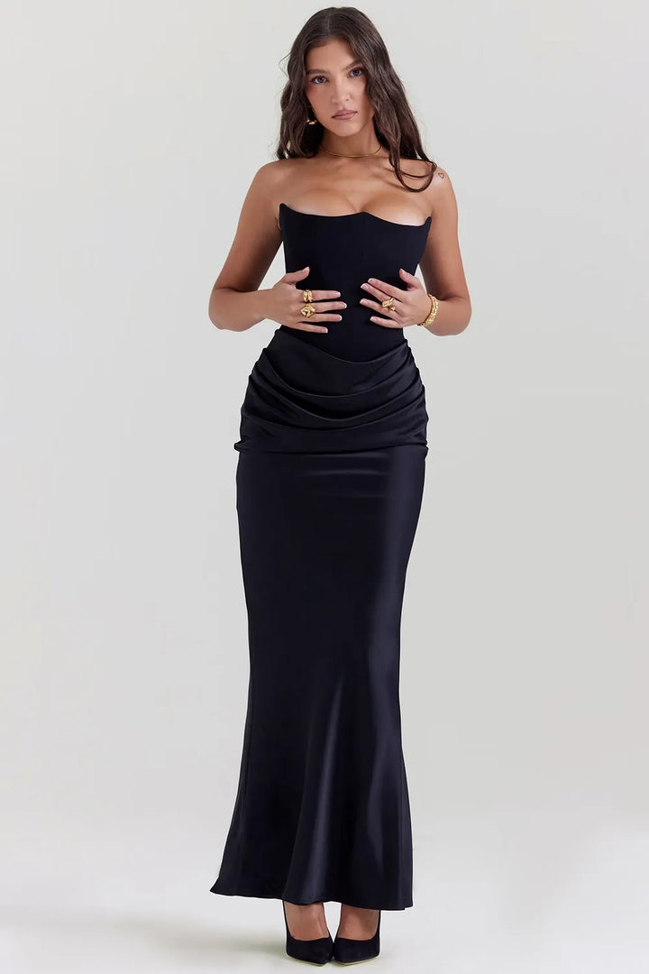 Celestine Satin Maxi Dress