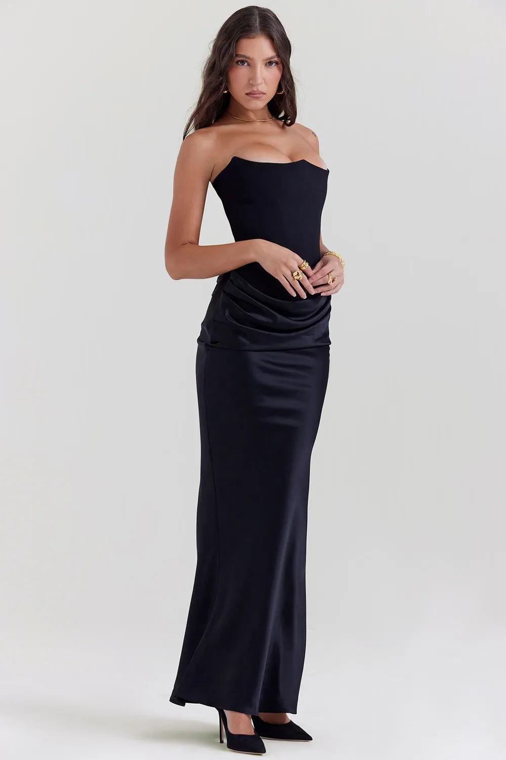 Celestine Satin Maxi Dress