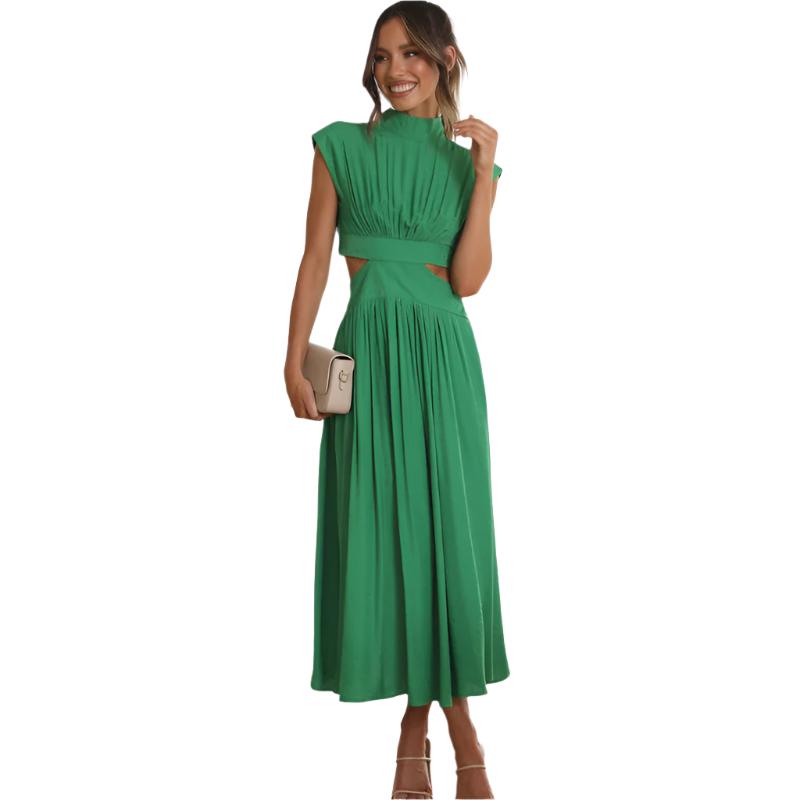 Elena High-Neck Maxi Dress