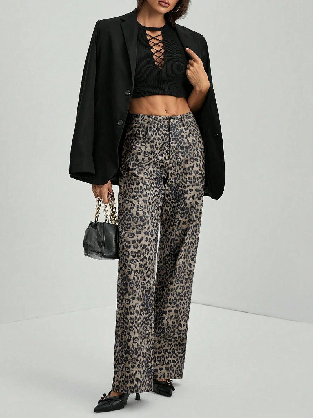 Leona High-Waisted Leopard Pants