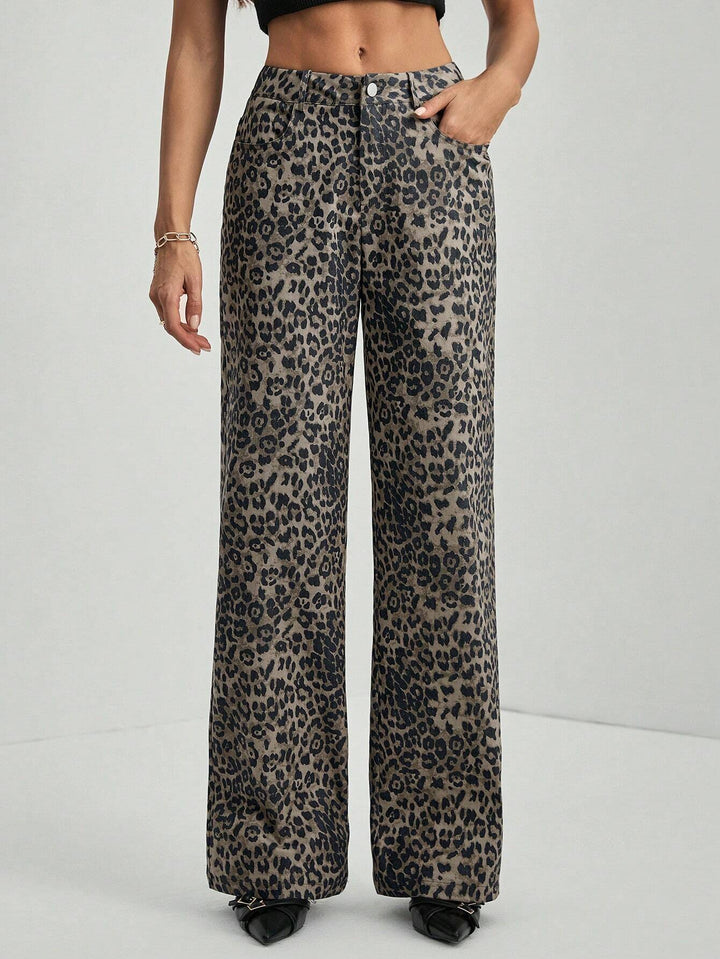 Leona High-Waisted Leopard Pants