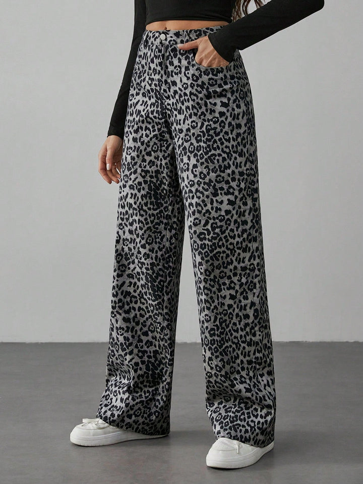 Leona High-Waisted Leopard Pants