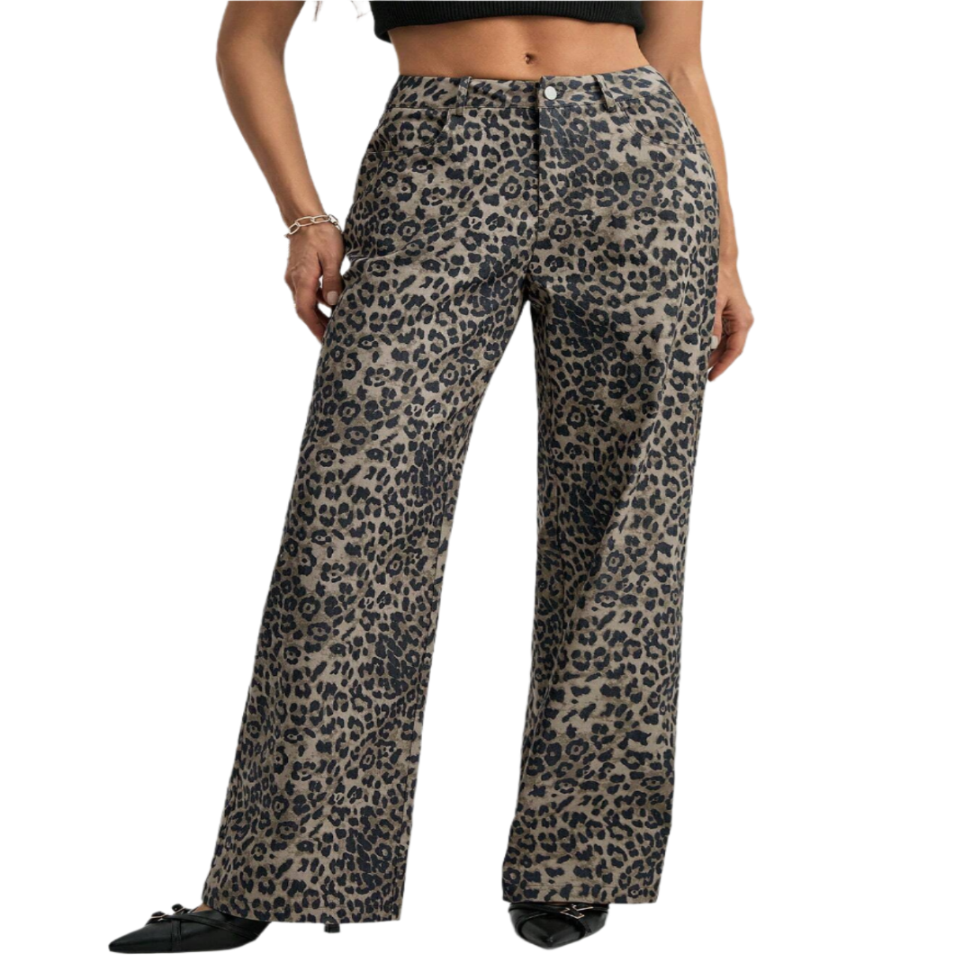 Leona High-Waisted Leopard Pants