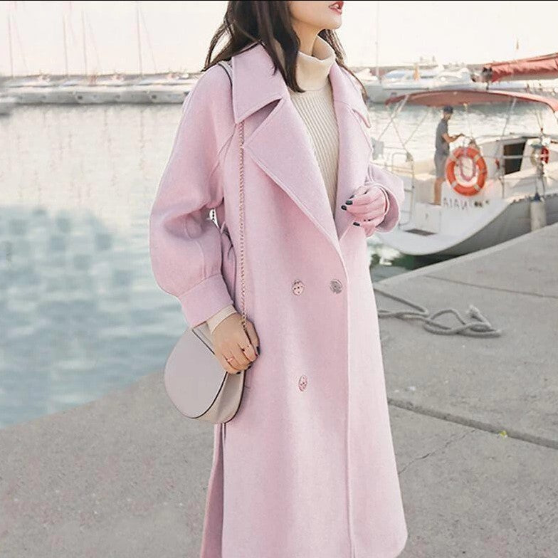 Sophia Double-Breasted Wool Overcoat